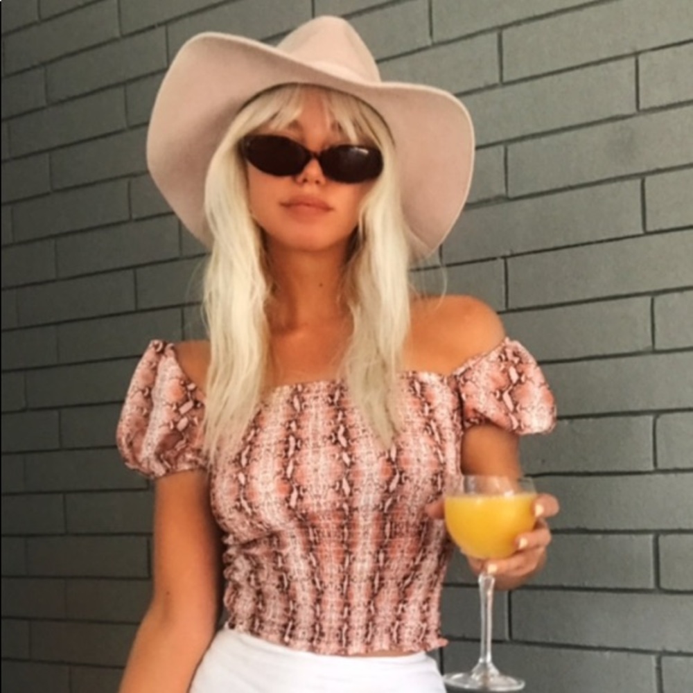 Verge Girl Ruched Snake Print Top 💖